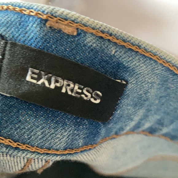 Express super high rise cropped flare jean w bling details size 14 - Picture 11 of 17